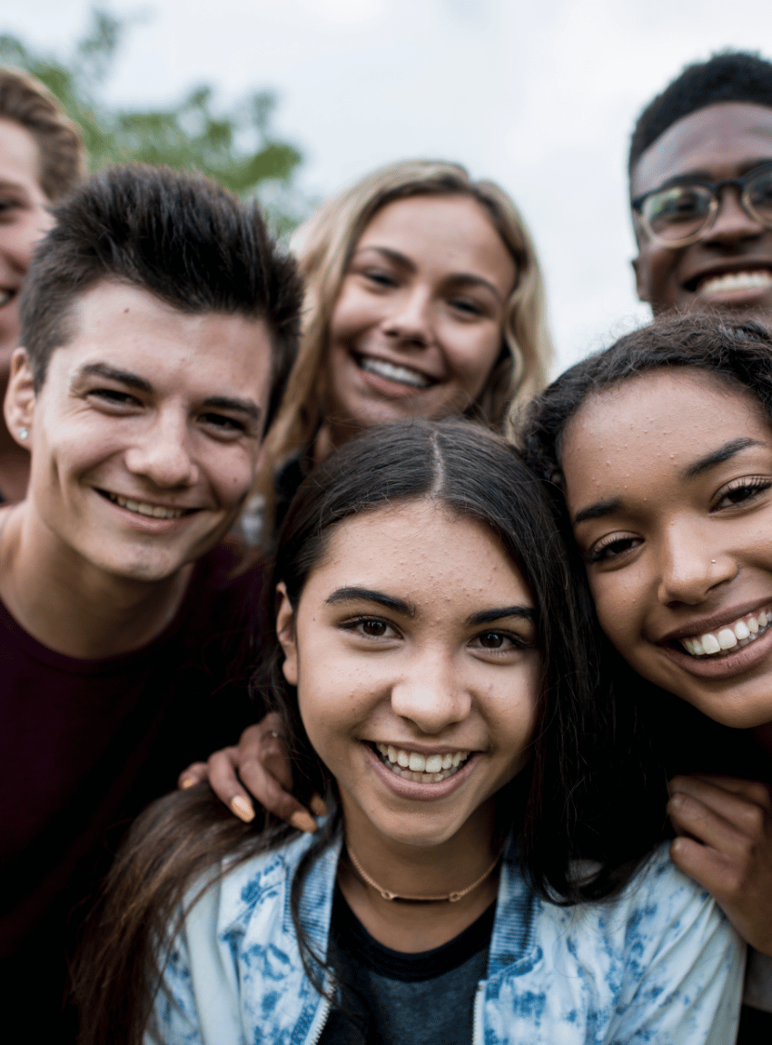 Youths posing for picture